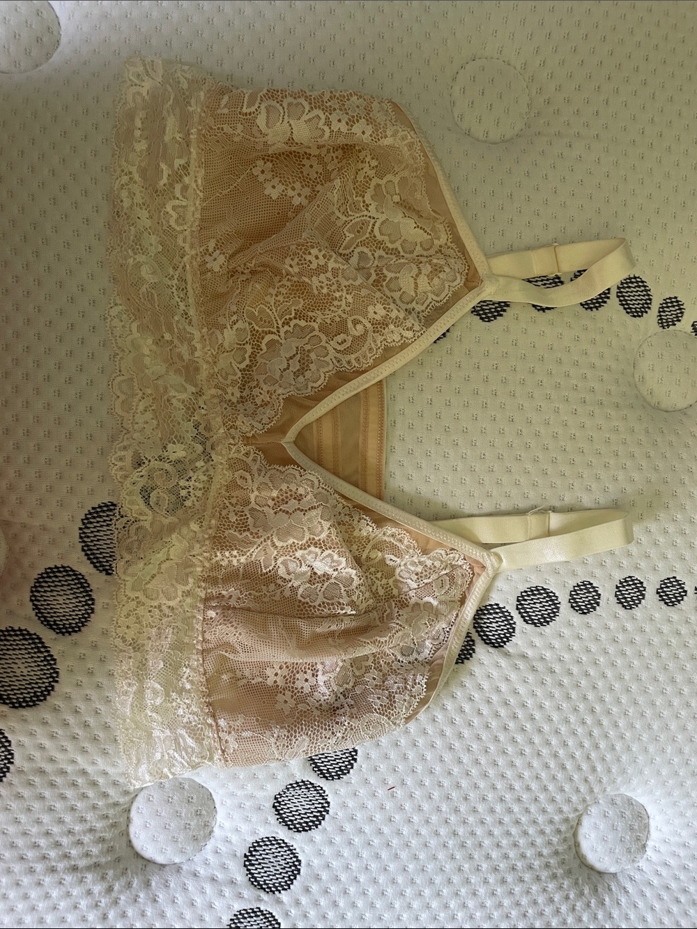 Sheer Lace Bralette in Nude Beige - Women Intimates & Sleepwear
